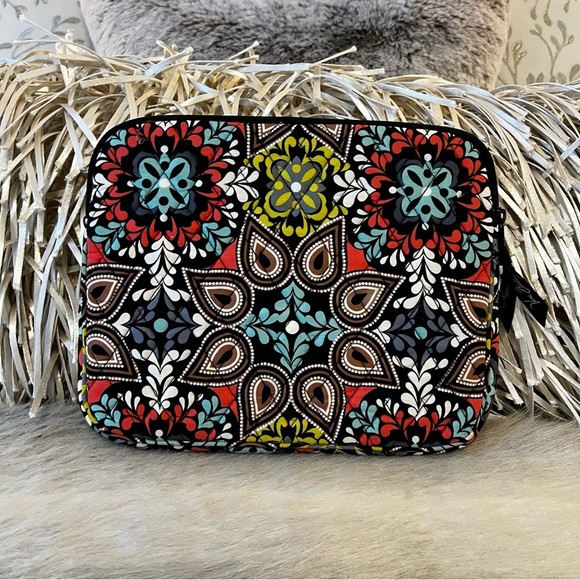 VERA BRADLEY Sierra 2015 Black Orange Blue 10.5 x 8” Padded Tech Tablet Sleeve - Picture 5 of 10